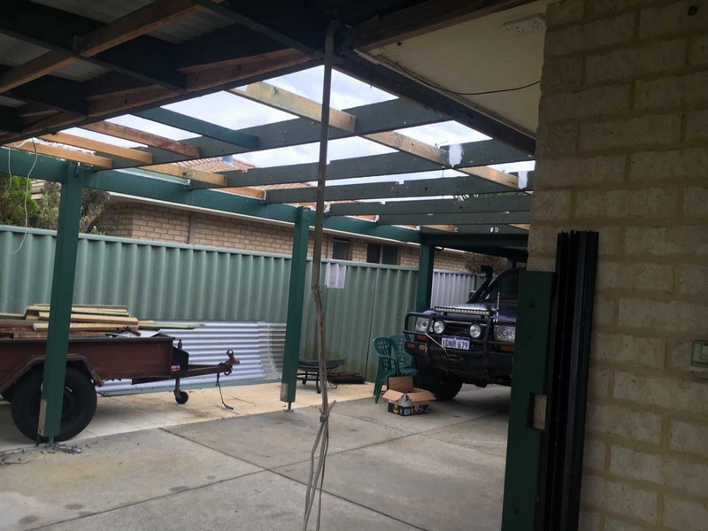 old timber pergola removed and replace by great aussie patios perth