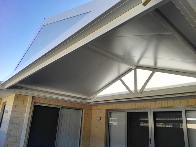 gable pergola in the void with solarspan by great aussie patios