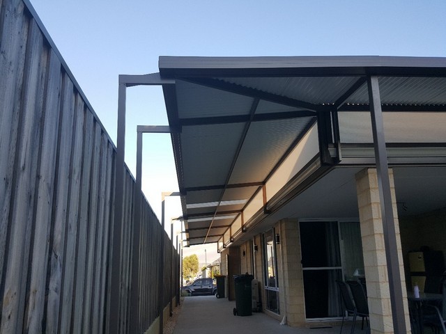 raised flat pergola side and rear by great aussie patios