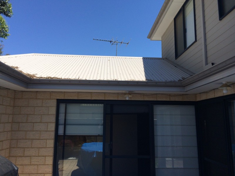 a build up of debris prior to patio install