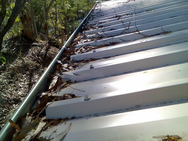patio gutter full of leaves in perth