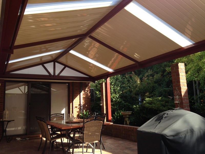 cdek gable patio by great aussie patios with outdoor setting