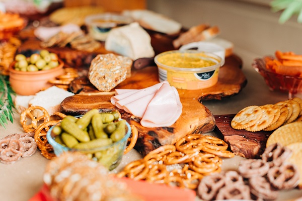 grazing table at a wedding