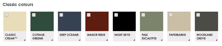 colorbond classic range great aussie patios