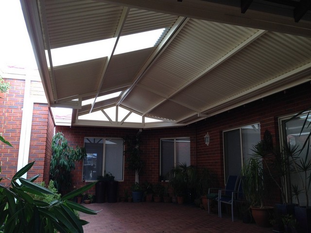 gable pergola in court yard by great aussie patios