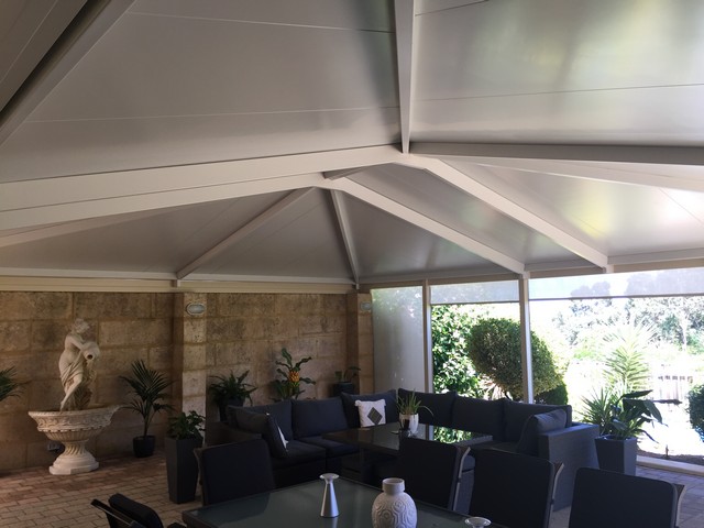 indoors outdoors hipend gable patio in solarspan by great aussie patios