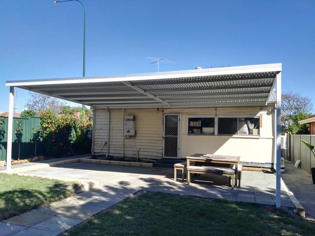 skillion patio in colorbond steel by great aussie patios